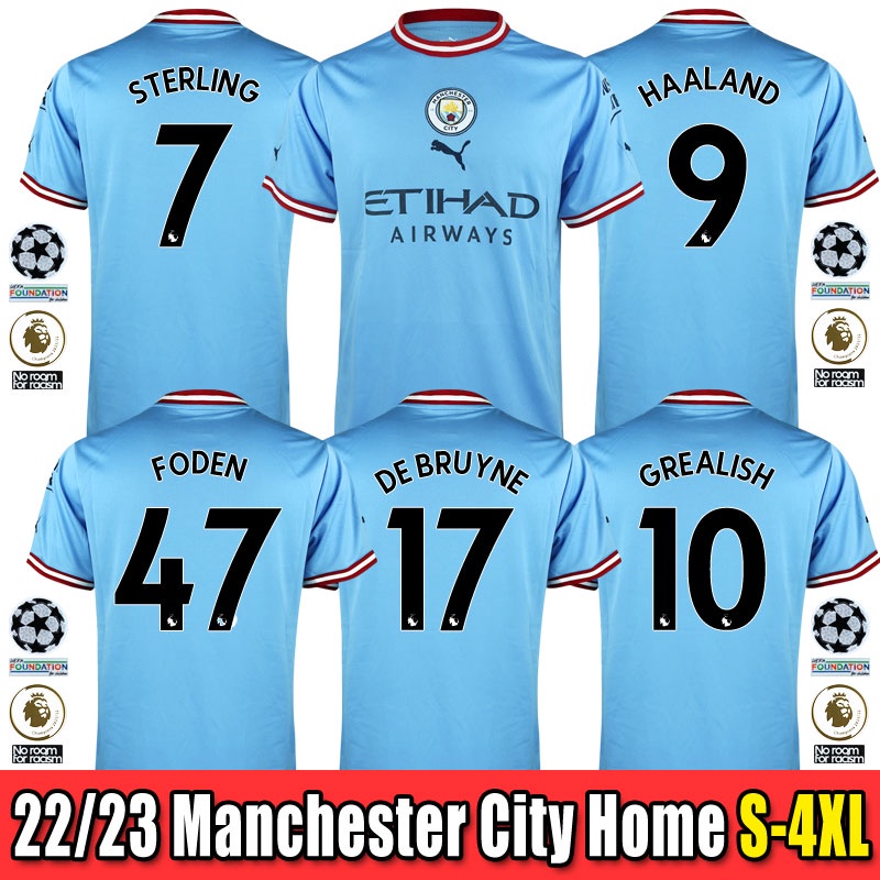 Áo Thun Bóng Đá man man Issues Issues 2022/23 Manchester City 22 23 Size S-4XL