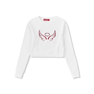 Áo ERRORIST sweatee crop angel màu tím/ trắng