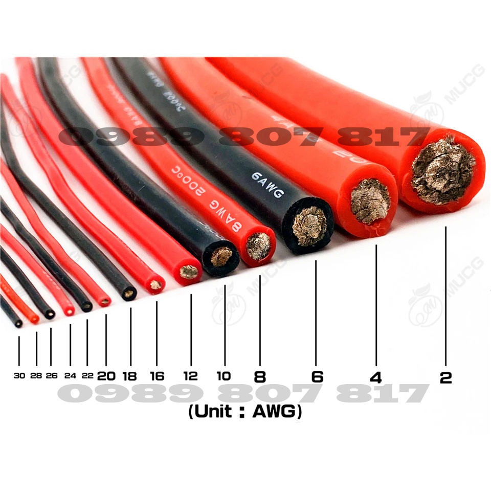 - Combo 10 mét dây điện Silicon AWG Siêu Dẻo Siêu Mềm chống cháy chịu nhiệt đến 200độ cho RC Led RGB Pin Lipo Accu