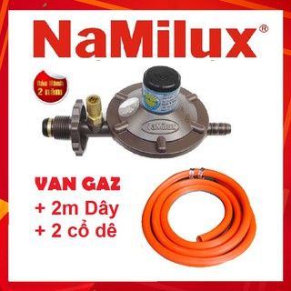 [Combo] Van điều áp ngắt ga tự động Namilux + dây gas 3 lớp + 2 cổ dê