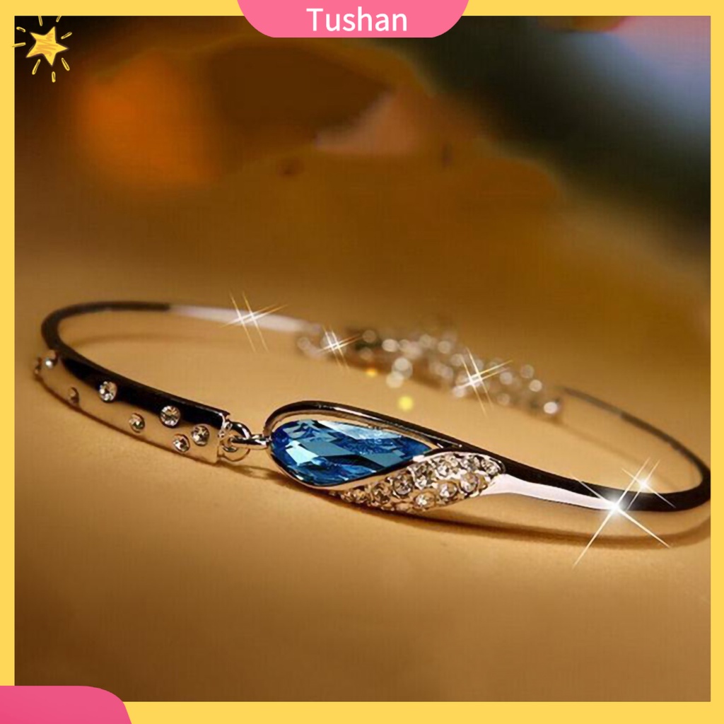 Vòng tay đính kim cương nhân tạo xanh lam hình chim công