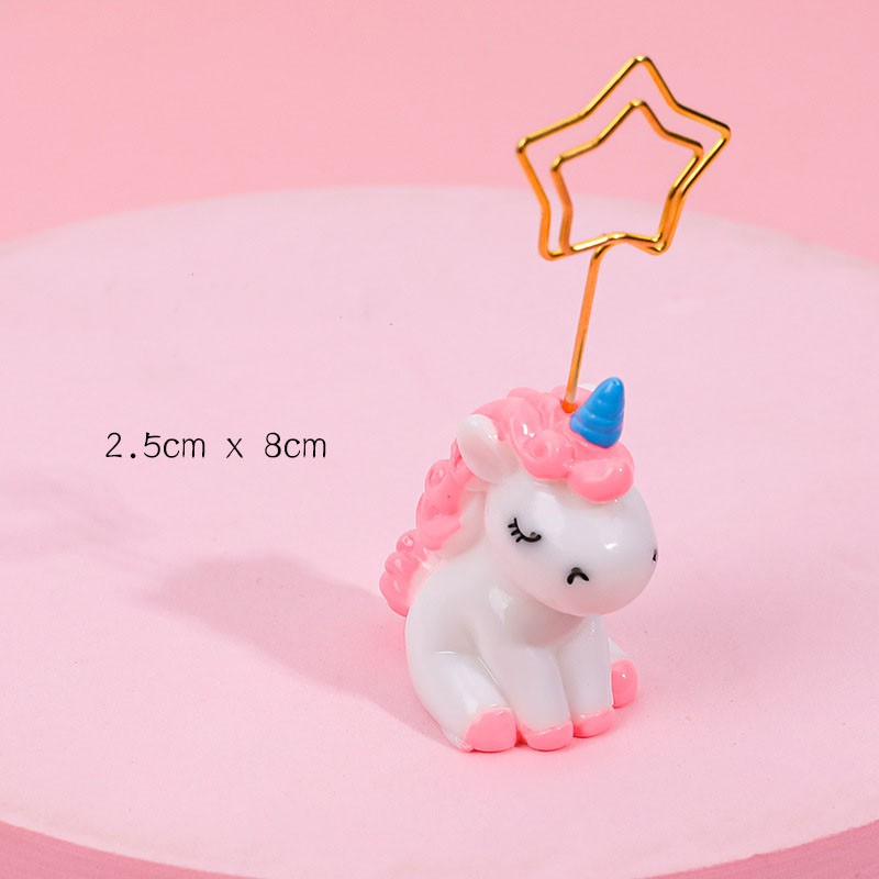 Tượng unicorn kẹp ảnh decor, kẹp giấy note, giấy ghi chú trang trí bàn học