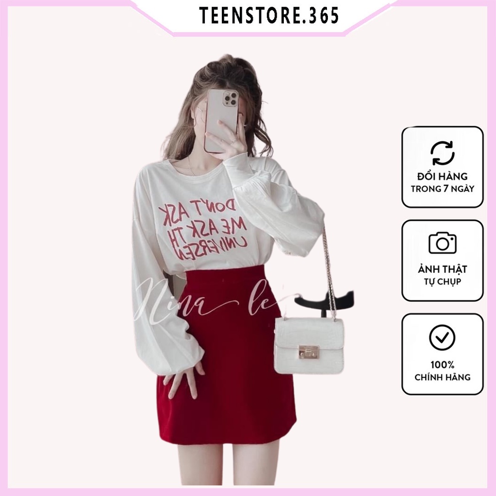 Sét váy Dont Ask Me Chân Váy Co Dãn bốn  Chiều Chất Liệu Da Cá Dày M878 -Teenstore.365