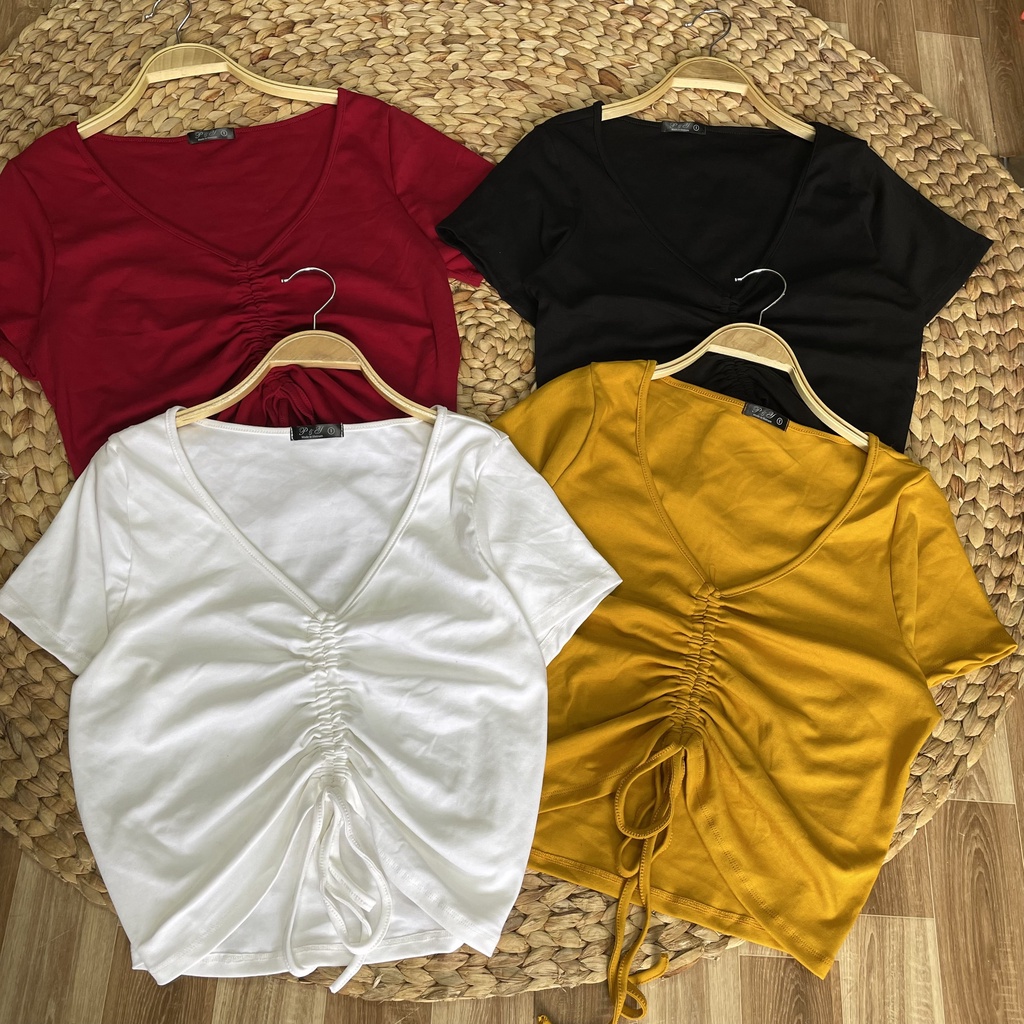 Áo Croptop Nữ Bigsize Rút Dây Chất Vải Loại 1 Lên Phom Dễ Thương A37