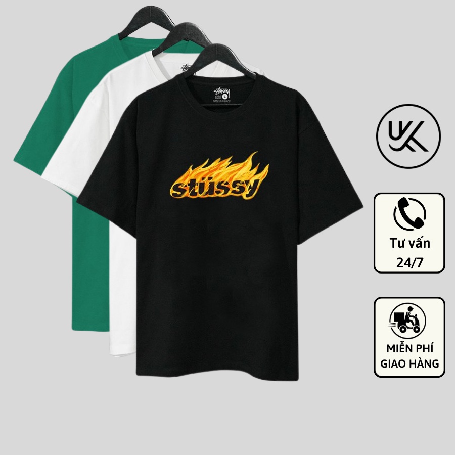 Áo Thun Tay Lỡ STUSSY, áo phông unisex Form rộng oversize, chất liệu Cotton. KKIMShop