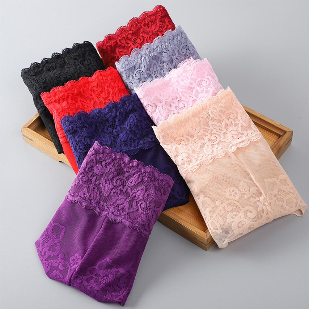 Quần Lót Cotton Phối Ren Xuyên Thấu Lưng Cao Nhiều Màu Sắc Thời Trang Cho Nữ