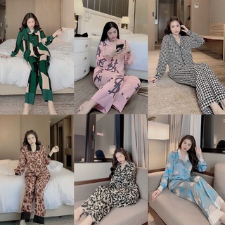Bộ Pijama, đồ bộ ngủ mặc nhà dài tay lụa satin, maingo, latin cao cấp mềm mịn, thoáng mát,đa dạng, sang chảnh