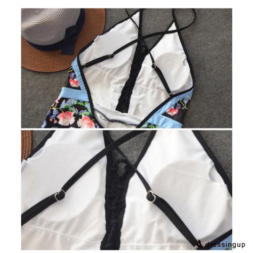 Bikini 1 mảnh vải hoa đan dây thời trang nữ quyến rũ trẻ trung | BigBuy360 - bigbuy360.vn