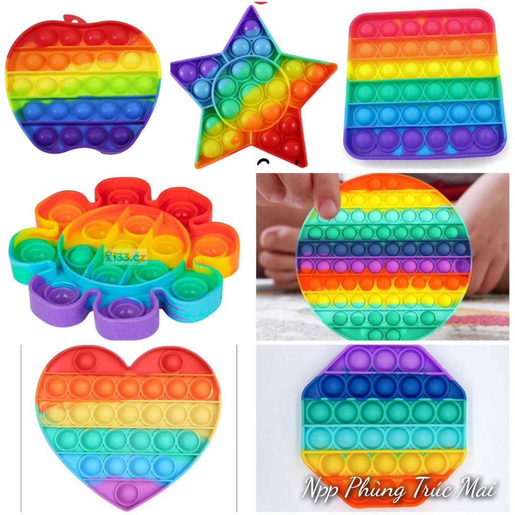 Pop It Fidget Toy, Đồ Chơi Pop It Bấm Nút Bóp Bóng Thông Minh Giảm Stress, Căng Thẳng Bằng Silicon An Toàn Cho Trẻ Em