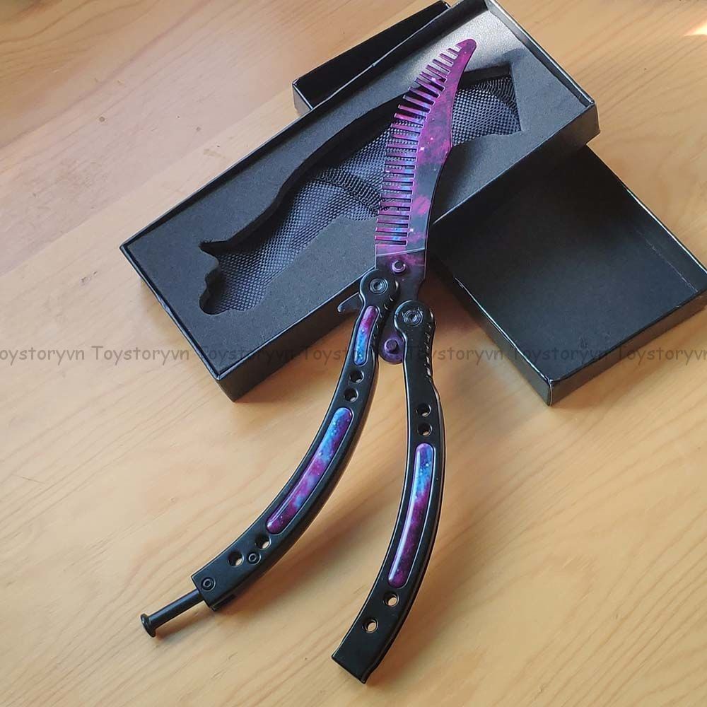 Lược Thép Tập Quay Loại Cao Cấp Dùng Tập Luyện - Mô Hình Phiên Bản Đời Thật Butterfly Skin CSGO Balisong