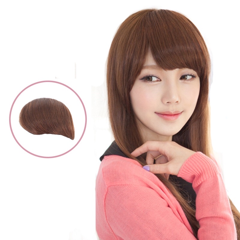 Tóc Mái Giả Chéo [Có clip, ảnh thật] phong cách Hàn Quốc giống tóc thật Qiqishop