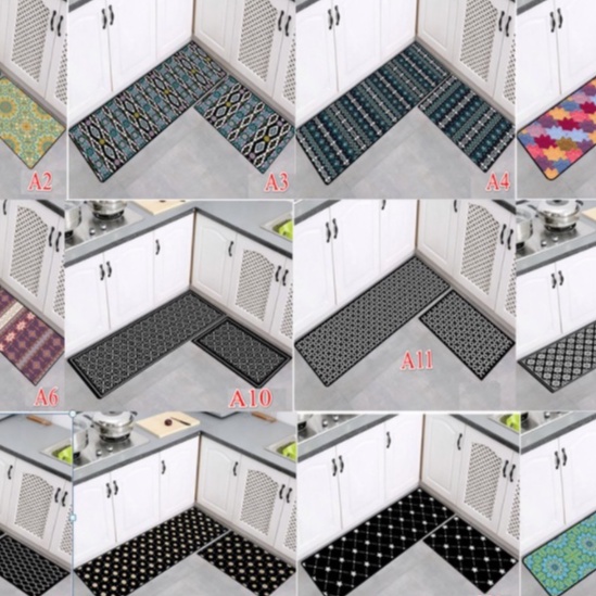 Bộ 2 thảm bếp sợi cước phong cách sang trọng (BST02) mẫu ngẫu nhiên