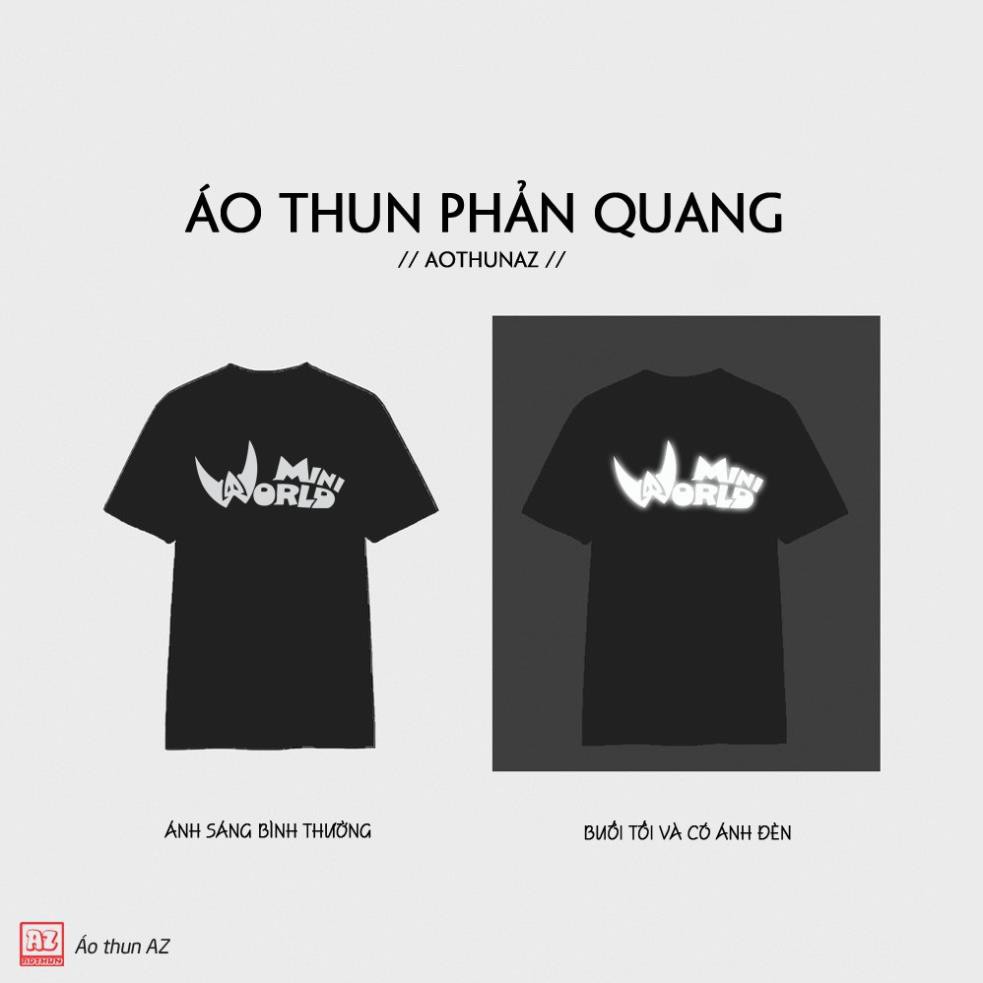 SALE SỐC Áo thun màu đen in logo Mini World phản quang - Có size trẻ em M2472 giá tốt nhât