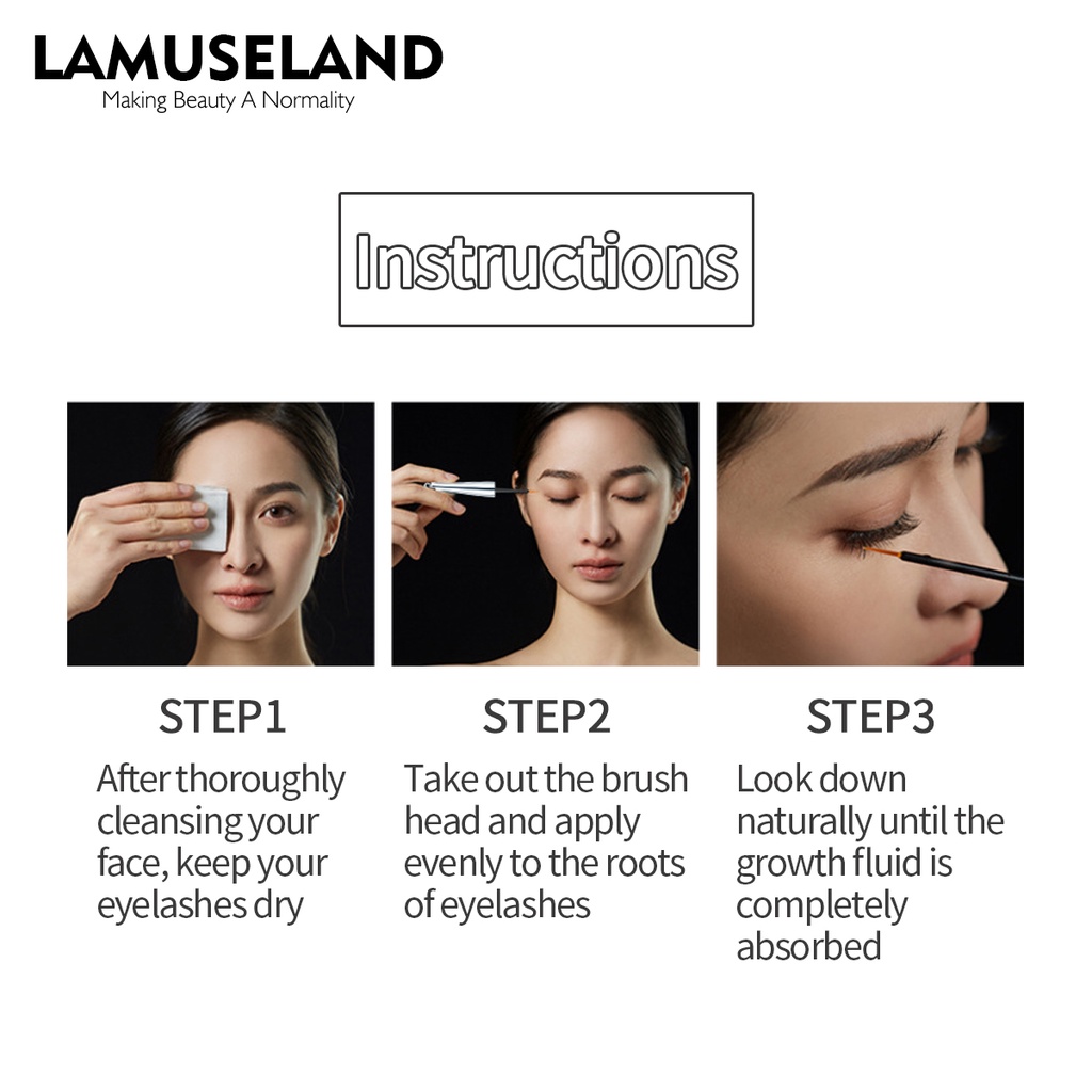 Dung dịch LAMUSELAND trong suốt không màu nuôi dưỡng kích thích làm dày và dài mi nhẹ nhàng không gây tổn thương 2.5g | BigBuy360 - bigbuy360.vn