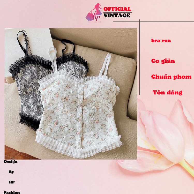 Áo bra ren tiểu thư đính ngọc - Áo croptop 2 dây cao cấp kiểu hàn quốc- Bi22