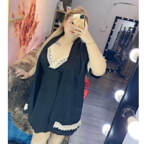 SET Ngủ &quot;Bigsize&quot; Kèm Áo Choàng Mẫu Mới Về Shop