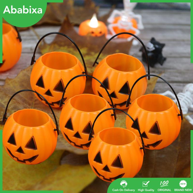 Set 6 Giỏ Đựng Kẹo Có Tay Cầm Trang Trí Tiệc Halloween