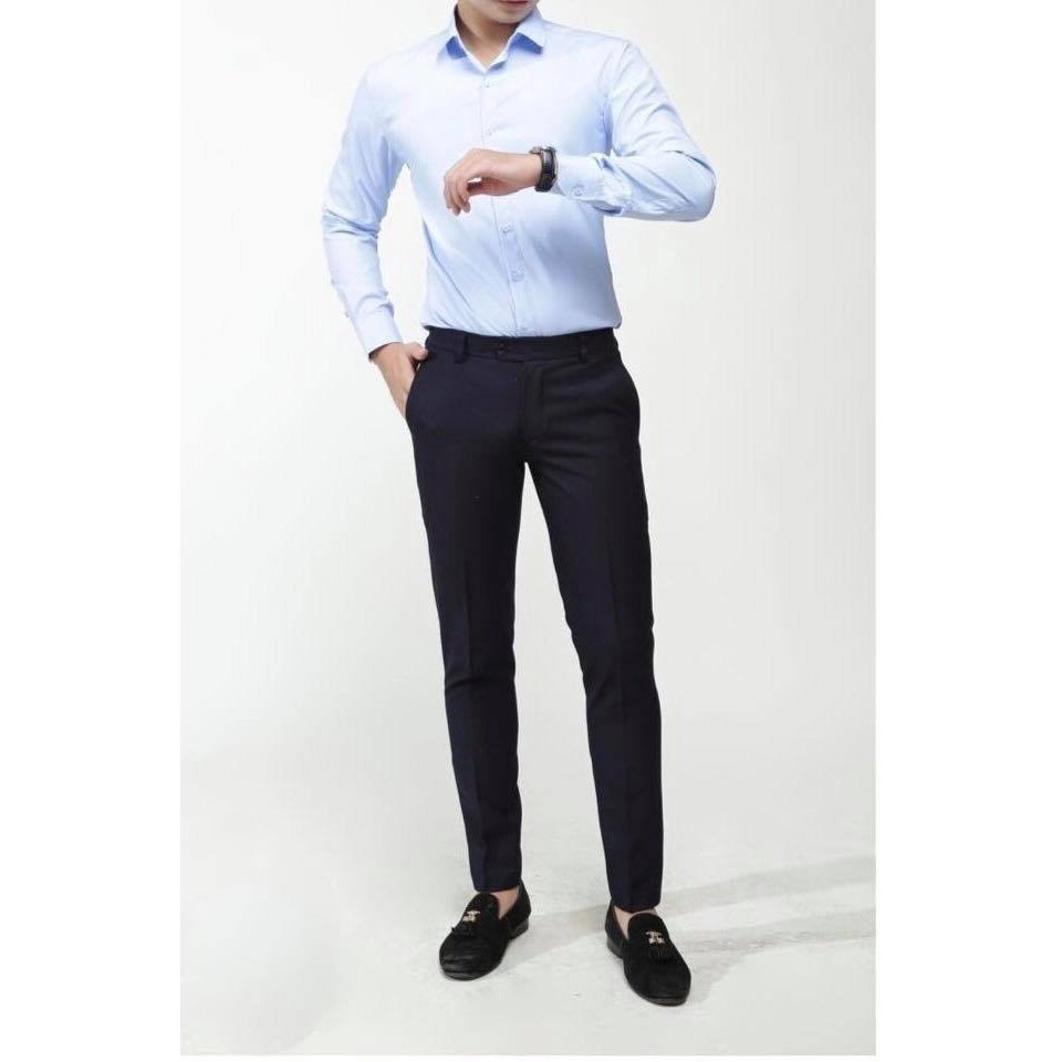 Áo sơ Mi Nam dài tay Xanh Nhạt Lụa  không nhăn, Sơ mi nam trơn giá rẻ | BigBuy360 - bigbuy360.vn