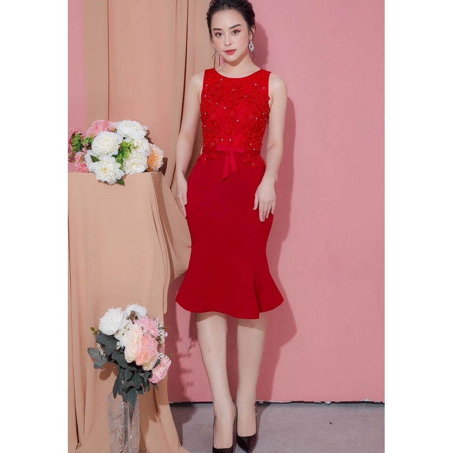 Đầm thun ôm thiết kế cao cấp đuôi cá phối ren sát nách (có nhiều size và màu sắc)