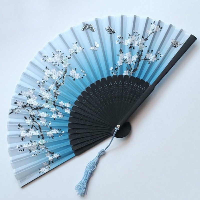 Quạt Nan Tre gỗ Gấp Tay Hình Hoa Khiêu Vũ Cổ Điển Mùa Hè Cầm Tay Trung Quốc Quà Tặng Tiệc Cưới Trang Trí Xinh Xắn