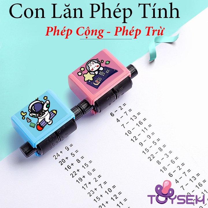 Con lăn 100 phép tính cộng trừ số học tặng kèm thêm hộp mực giúp bé rèn luyện các phép toán
