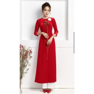 Áo Dài Nữ 💖𝑭𝒓𝒆𝒆𝒔𝒉𝒊𝒑💖 Áo Dài Nhung Cài Hoa Chất Lượng Cao - Hàng VNXK - Xưrng May Áo Dài