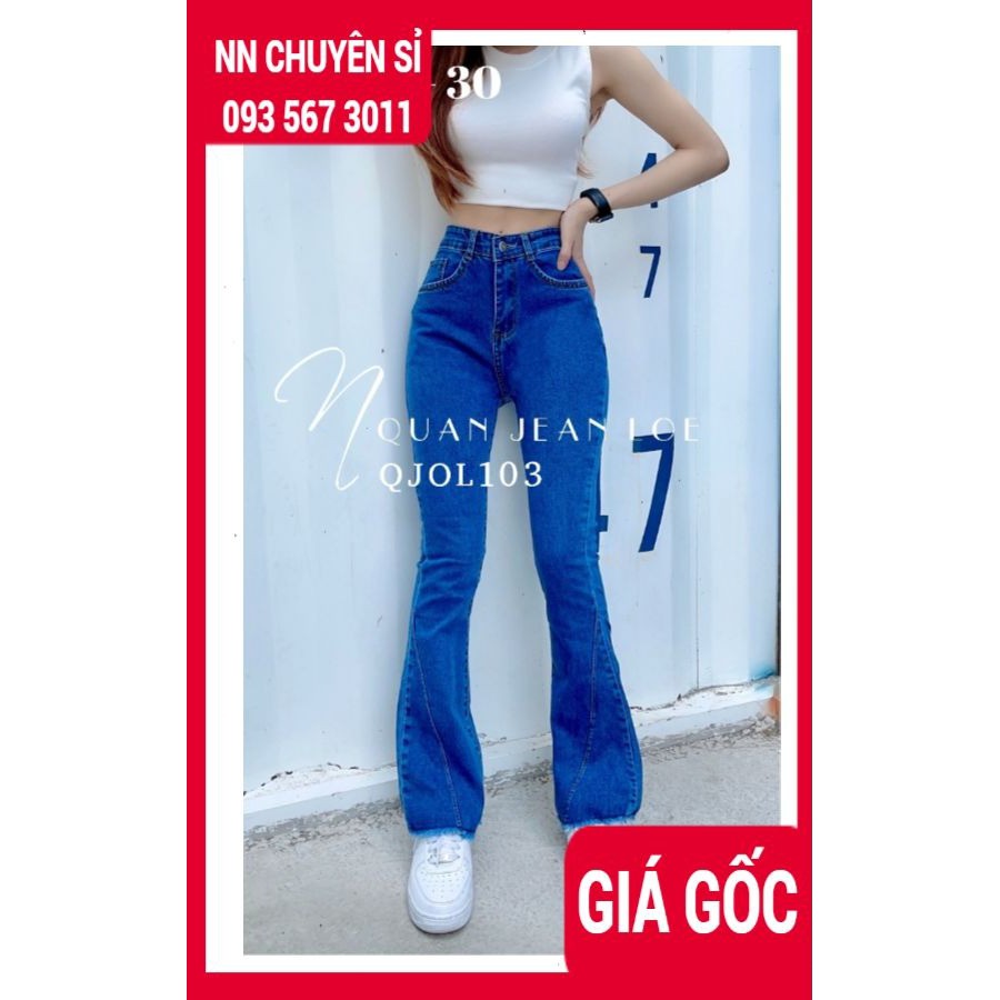HÀNG CAO CẤP⚡ QUẦN JEAN DÀI ỐNG LOE ⚡ẢNH THẬT⚡ QUẦN JEAN LOE - QUẦN BÒ ỐNG LOE LƯNG CAO QJOL103 ⚡