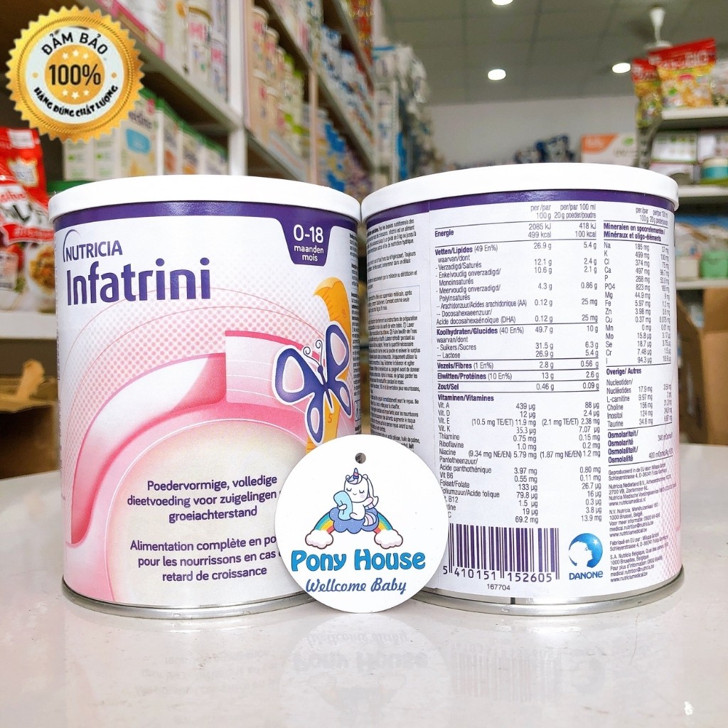 Sữa bột Nutricia Infatrini Nội Địa Đức 400g Cho Bé Sinh Non Nhẹ Cân (Từ 0-18 tháng) Date Mới