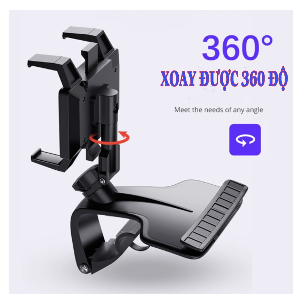 [MẪU 2021] Giá kẹp đỡ điện thoại xoay 360 độ chống rung gắn taplo tấm chắn nắng gương chiếu hậu xe ô tô, xe hơi | BigBuy360 - bigbuy360.vn