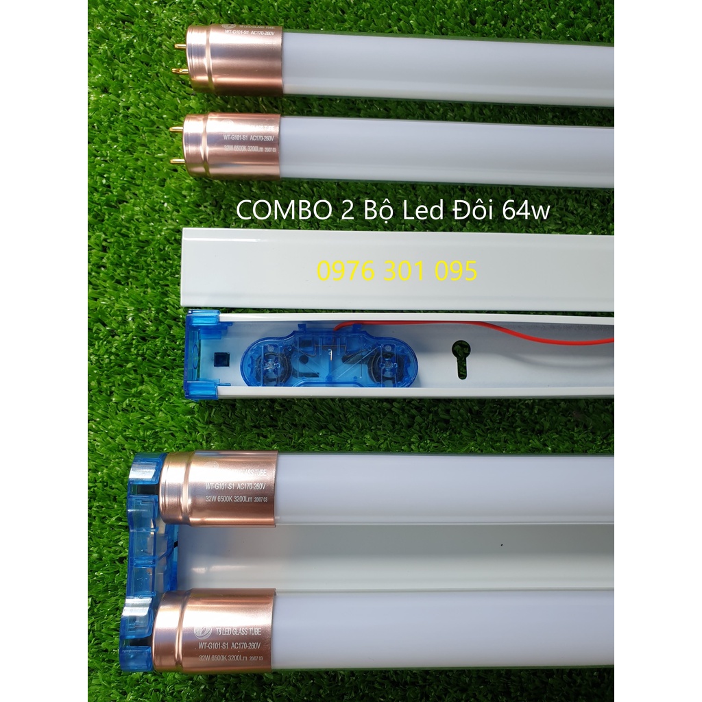 [SALE] Bộ led đôi 1m2 64w siêu sáng (1 máng &amp; 2 bóng)