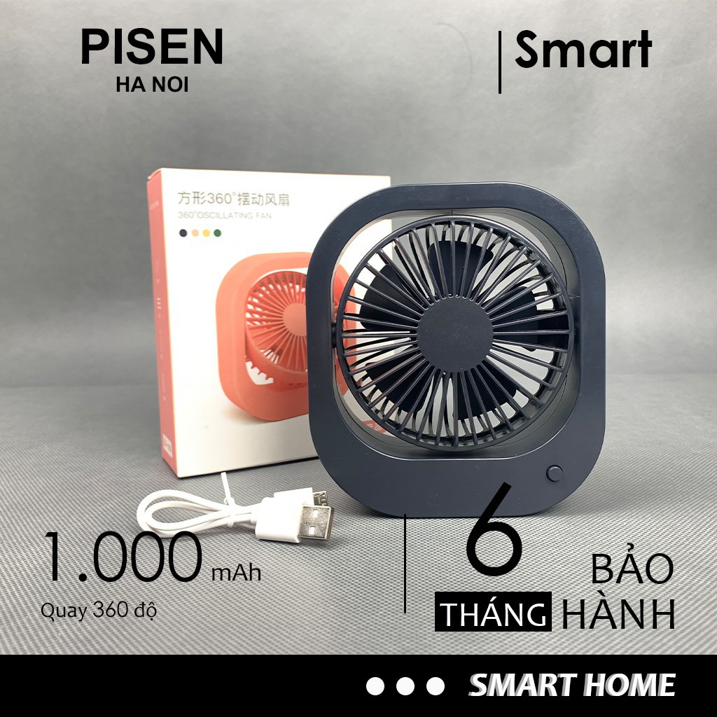 ⚡️BẢO HÀNH ⚡️ Quạt tích điện mini  Để bàn quay 360* Square Oscillating Fan