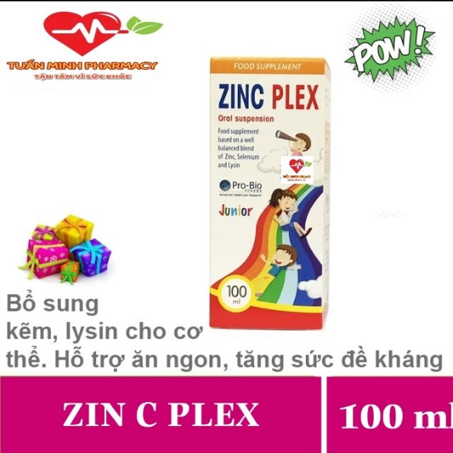 ZinC Plex - Bổ sung kẽm, lysin hỗ trợ tăng sức đề kháng, kích thích tiêu hóa, ăn ngon miệng