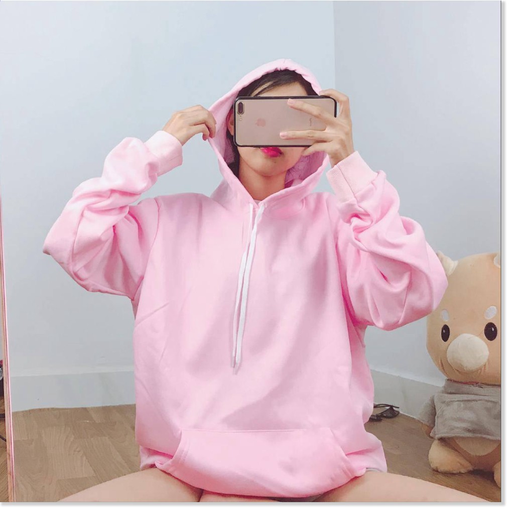 Áo Hoodies Trơn Unisex nam nữ 5 màu (vàng,đen,đỏ,xám,hồng) cực HOT