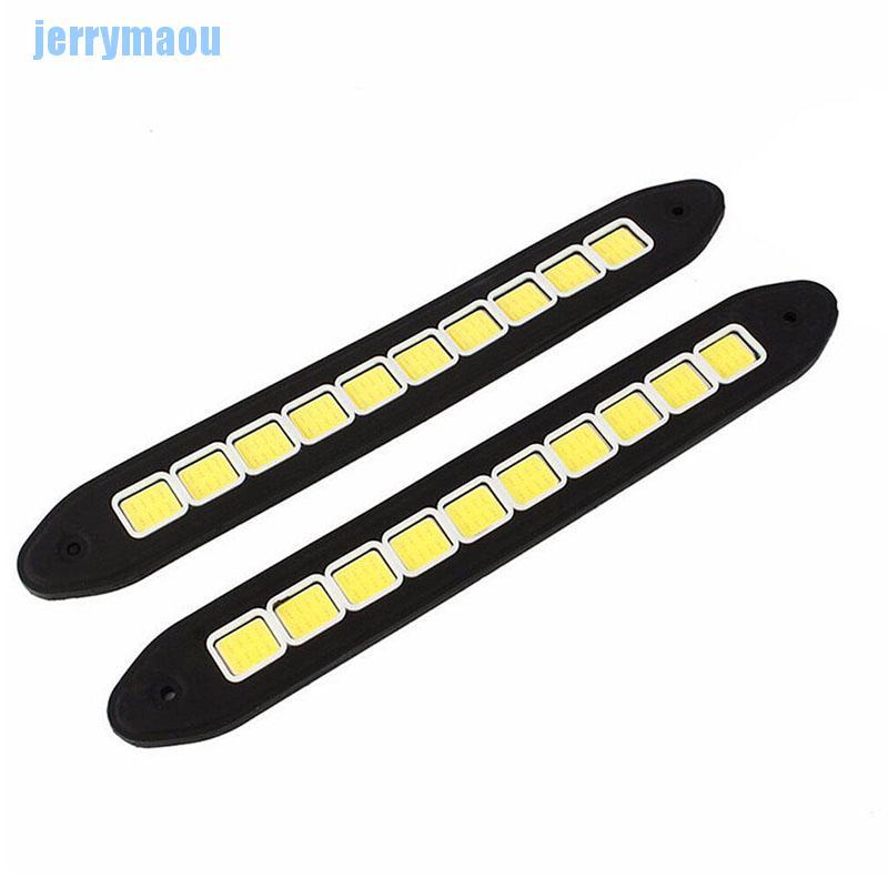 1 Dải Đèn Led DRL COB 12V 10 Bóng Chống Nước Dùng Ban Ngày Cho Xe Hơi