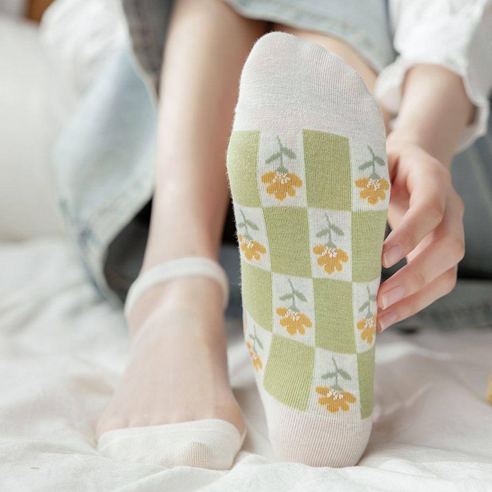 Đôi Vớ Thoáng Khí Phối Ren Màu Xanh Lá Phong Cách Nhật Bản Thời Trang Mùa Hè Cho Nữ