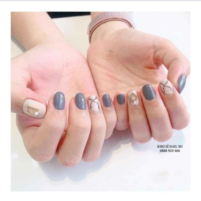 Set 3 viên charm nail cao cấp ánh vàng – Charm trang trí móng tay phong cách Hàn Quốc