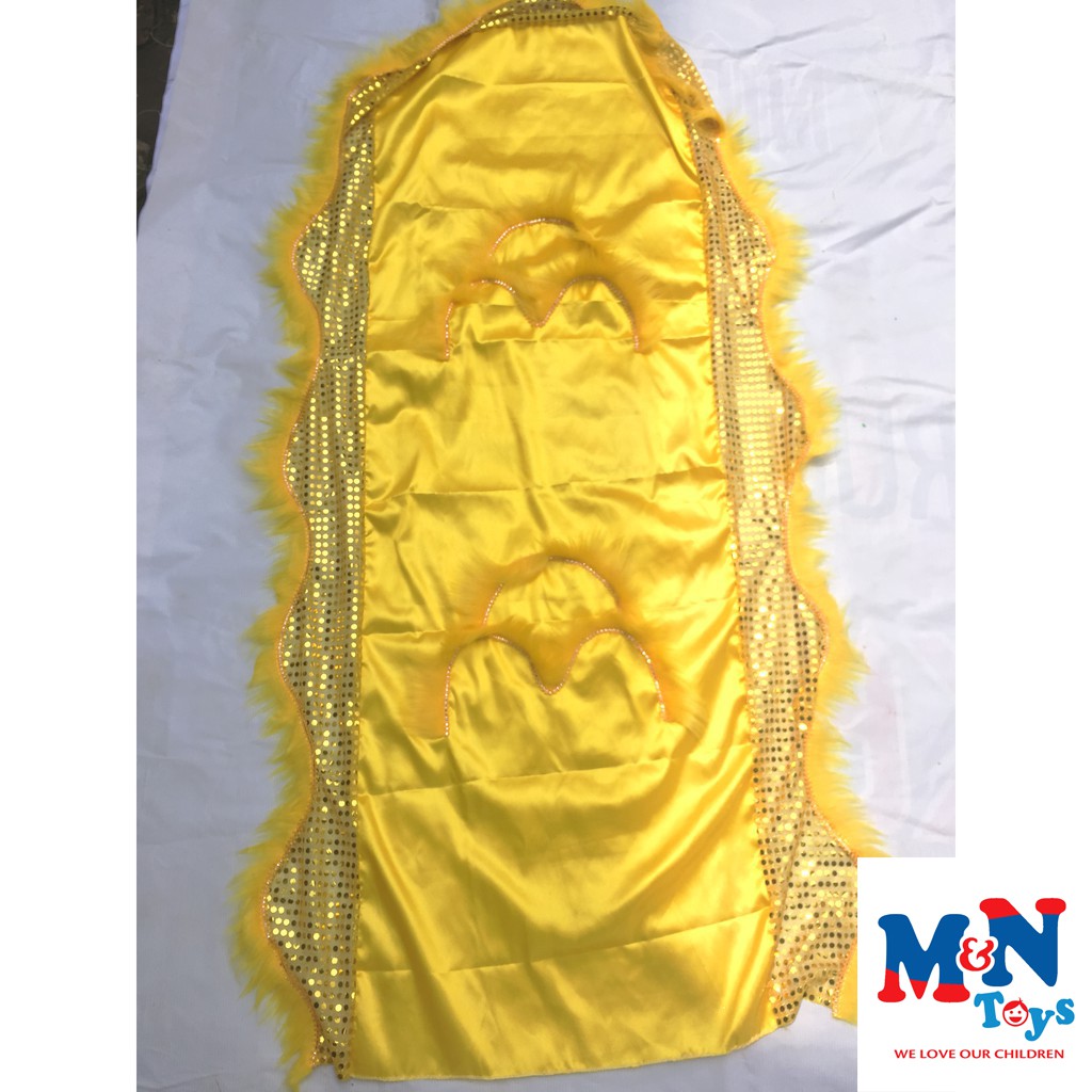 Đuôi Lân Viền Kim Sa Cỡ Trung (màu vàng) 70cm x 145 cm đính vào đầu lân múa Trung Thu
