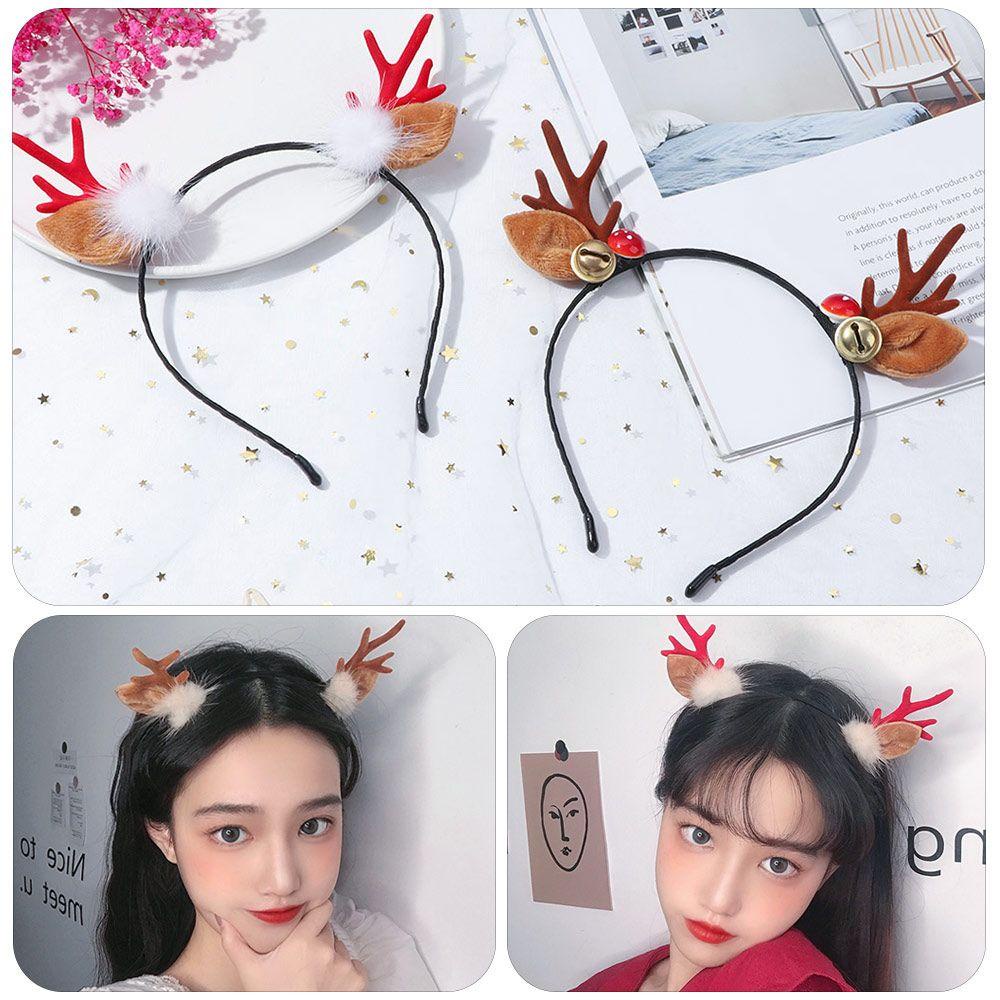 Băng Đô Cài Tóc Hình Sừng Tuần Lộc Dễ Thương Thời Trang Giáng Sinh