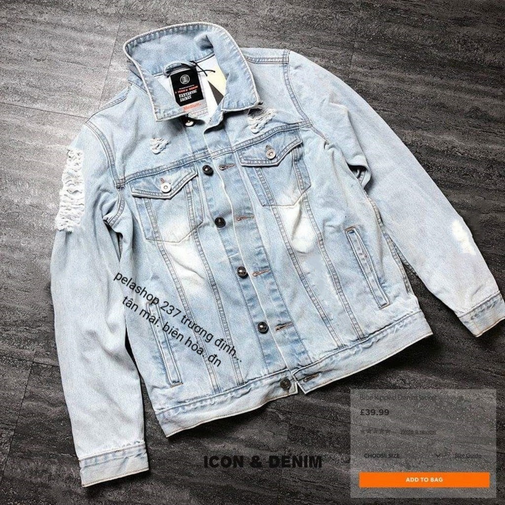 áo khoác jean rách siêu đẹp 5472