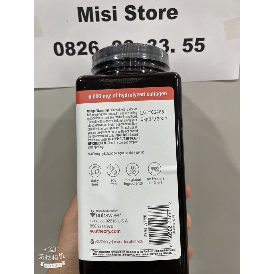 Viên uống Collagen Youtheory Mỹ, Type 1 2 & 3 chống lão hóa, 390 viên