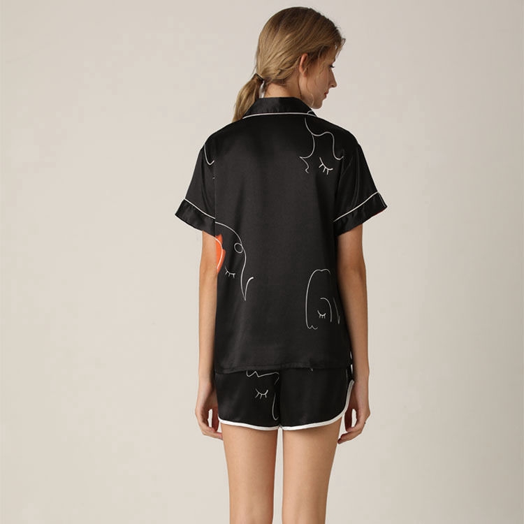 Bộ đồ ngủ ngắn tay giả lụa thời trang hè cho nữ