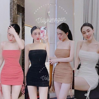 Đầm hai dây rút mặc hai kiểu ôm body - a19