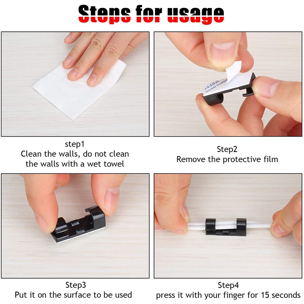 Set 20 phụ kiện cố định dây cáp sắp xếp gọn gàng tiện lợi