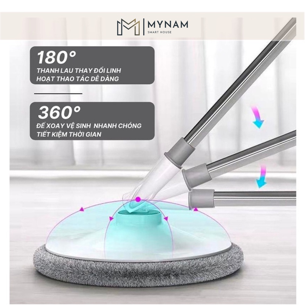 Cây lau nhà tự vắt thông minh MYNAM chổi lau nhà tách nước bẩn 360 độ bộ lau nhà cao cấp chính hãng