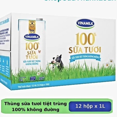 Sữa Tươi 1 Lít Con Bò Vinamilk 100% ❤️FREESHIP❤️ Sản Phẩm Cao Cấp Số 1 Việt Nam Xuất Khẩu