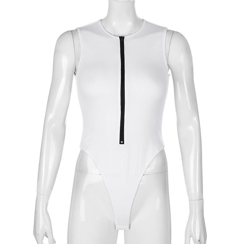 Áo liền quần TODOBLACK phối khóa kéo thời trang mùa hè quyến rũ cho nữ