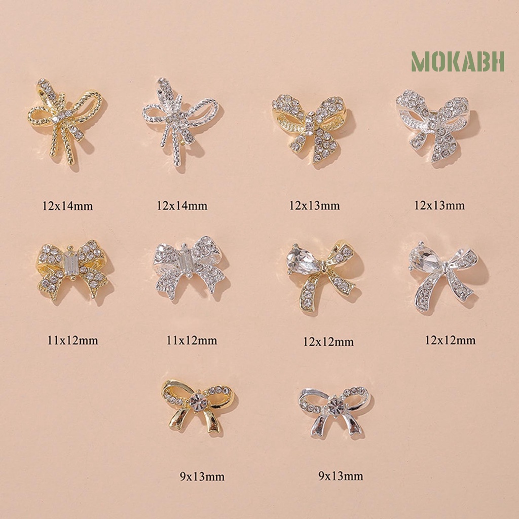 Set 10 Phụ Kiện Trang Trí Móng Tay Nghệ Thuật Ánh Kim DIY