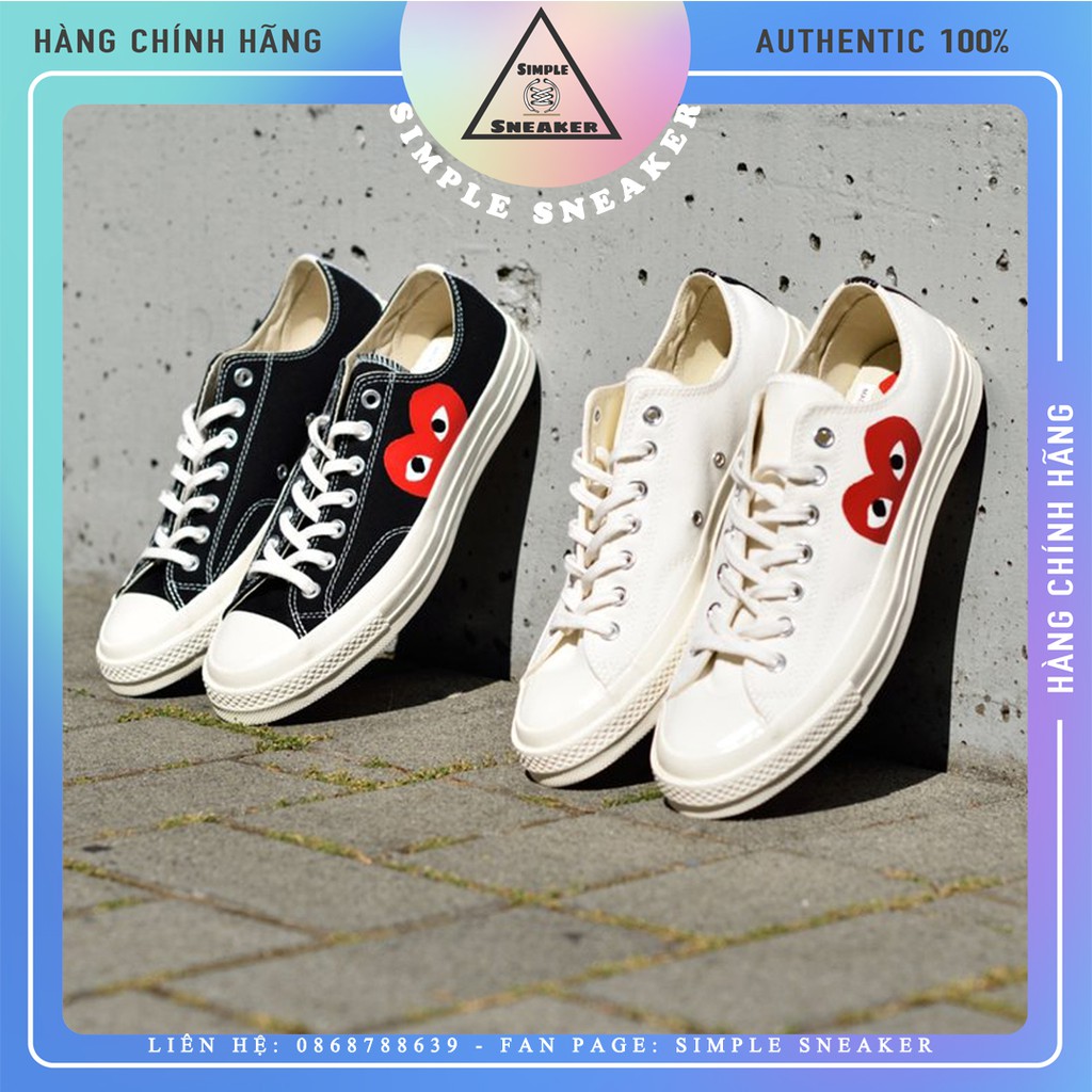 Giày Sneaker Converse Chuck Taylor 1970s FREESHIP Converse 1970s CDG Auth - Giày Converse Trái Tim Cổ Thấp Chính Hãng