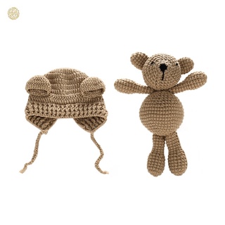 Đồ chơi gấu bông len handmade chụp ảnh cho bé sơ sinh