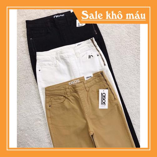 QUẦN JEAN SKINNY 9 TẤC CẠP NGANG RỐN DÂY KÉO HÔNG -b11